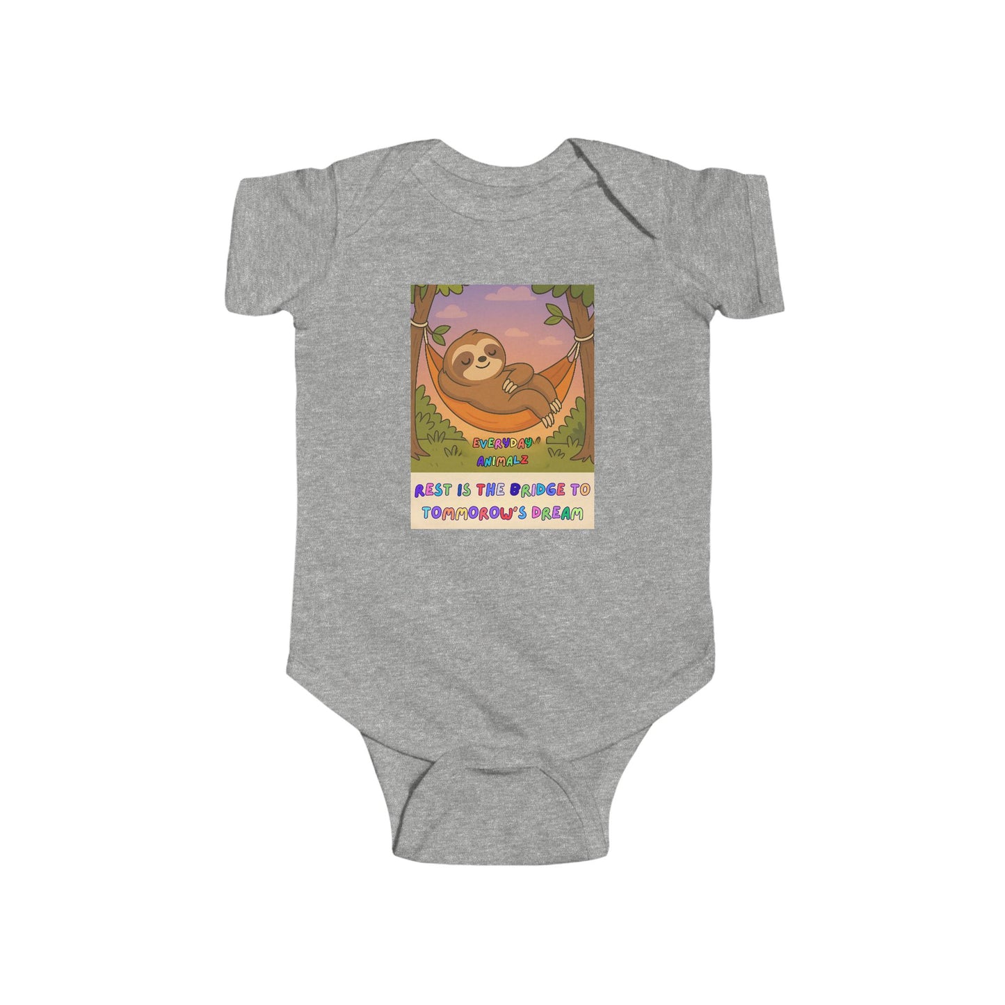 Sloth-Inspired Infant Bodysuit, Cute Baby Outfit, Newborn Gift, Playful Apparel, Baby Shower Gift, Adorable Sleepwear