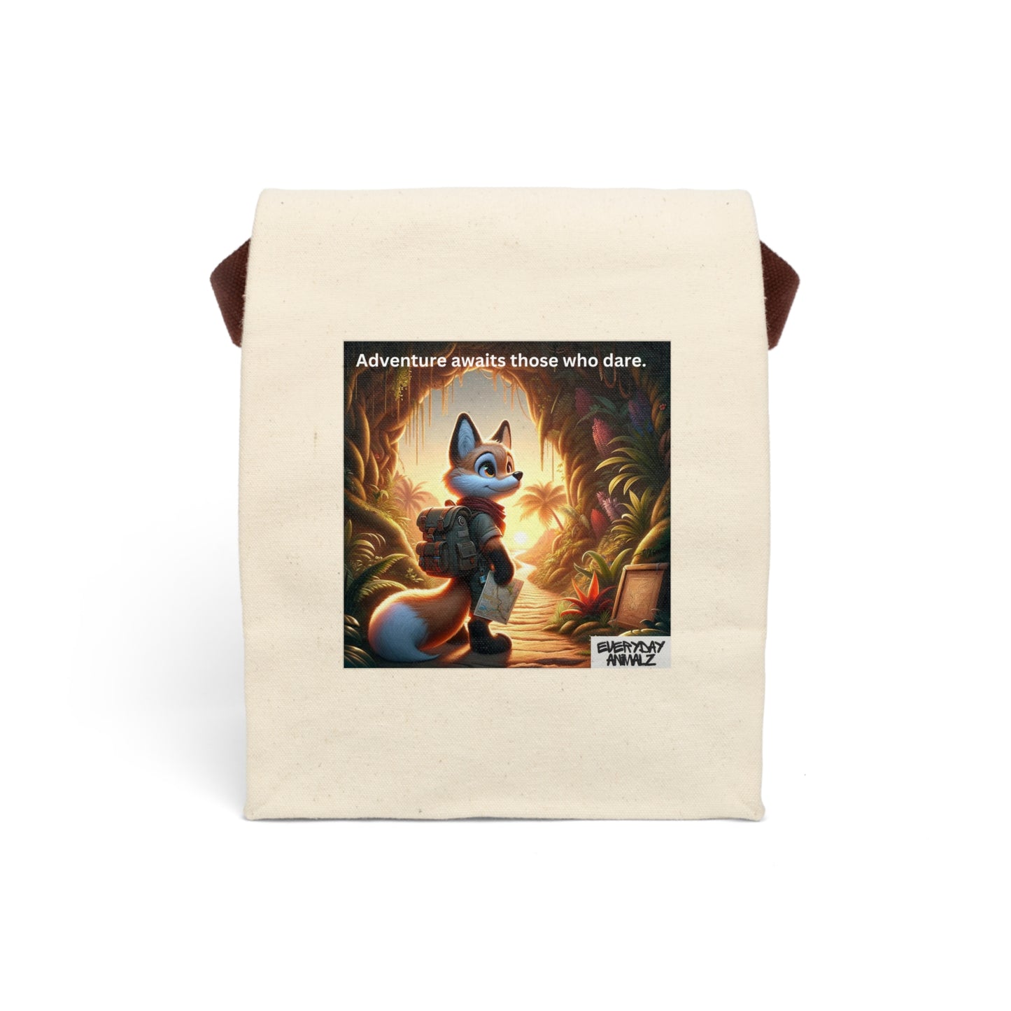 Adventure Awaits Those Who Dare - Canvas Lunch Bag With Strap