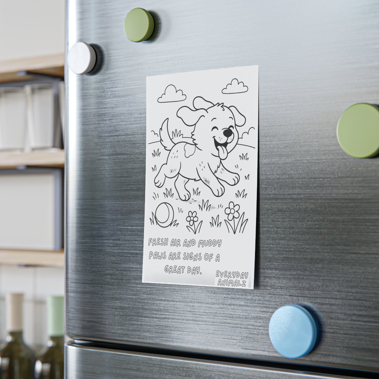 50 Page 4" x 6" Coloring Note Pad with Playful Puppy Design, Cute Stationery, Gift for Dog Lovers, Creative Office Supplies, Inspirational Notes