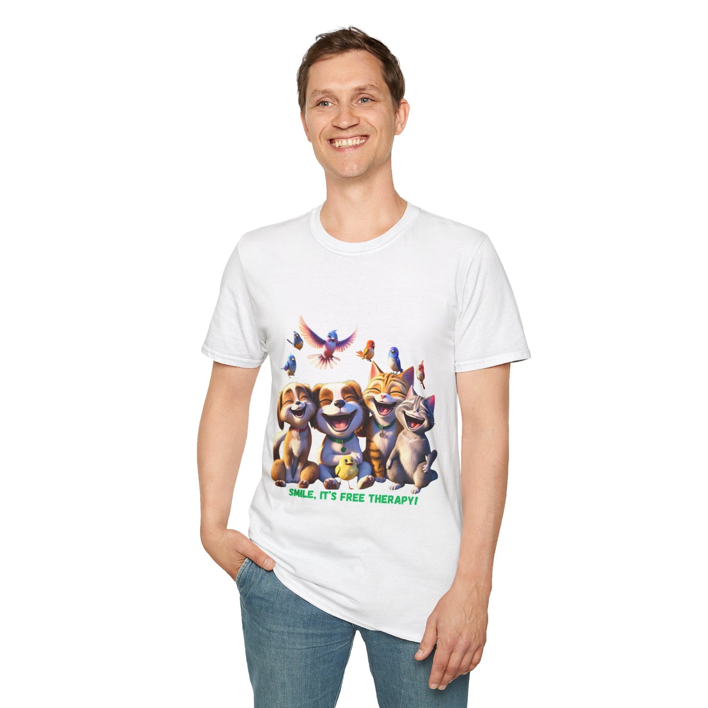 Smile, It's Free Therapy - Unisex Softstyle T-Shirt