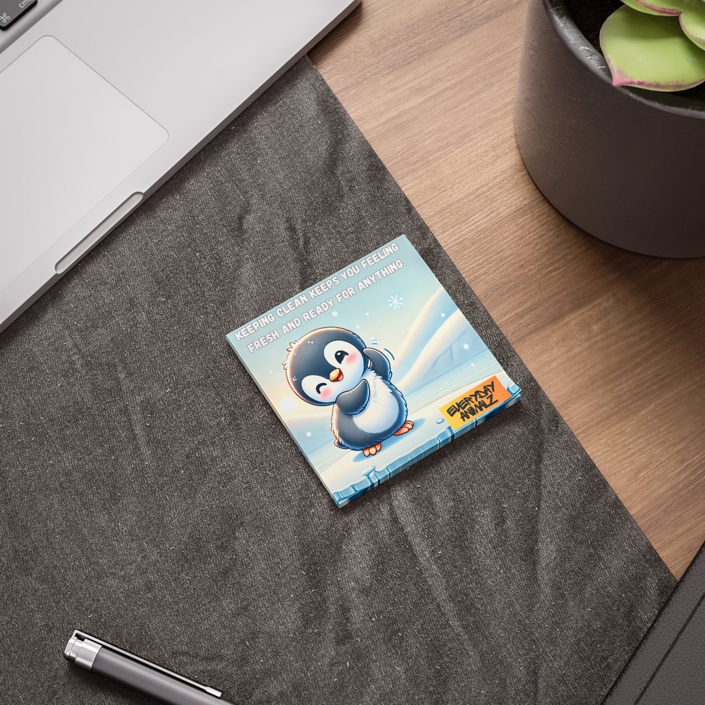 50 pack of happiness! Sticky-note style prints of my friend's motivational sayings! - Keeping clean keeps you feeling fresh and ready for anything.