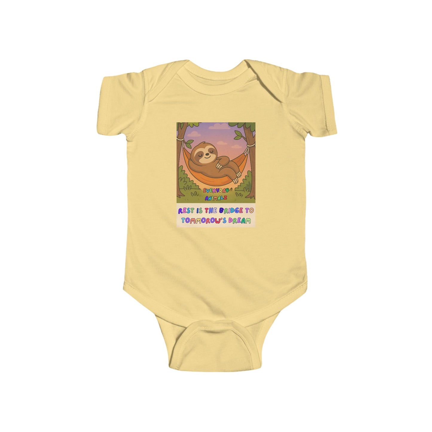 Sloth-Inspired Infant Bodysuit, Cute Baby Outfit, Newborn Gift, Playful Apparel, Baby Shower Gift, Adorable Sleepwear