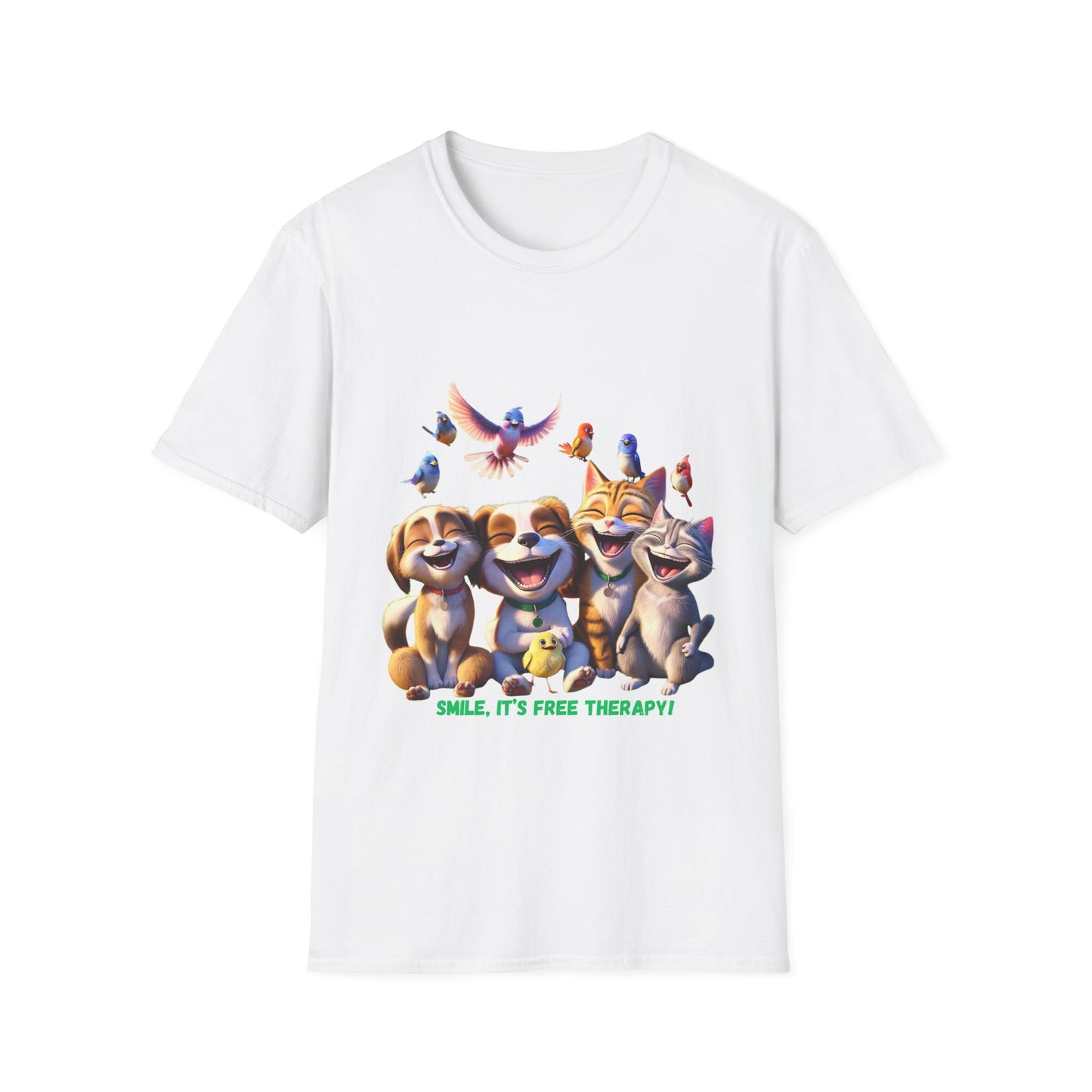 Smile, It's Free Therapy - Unisex Softstyle T-Shirt