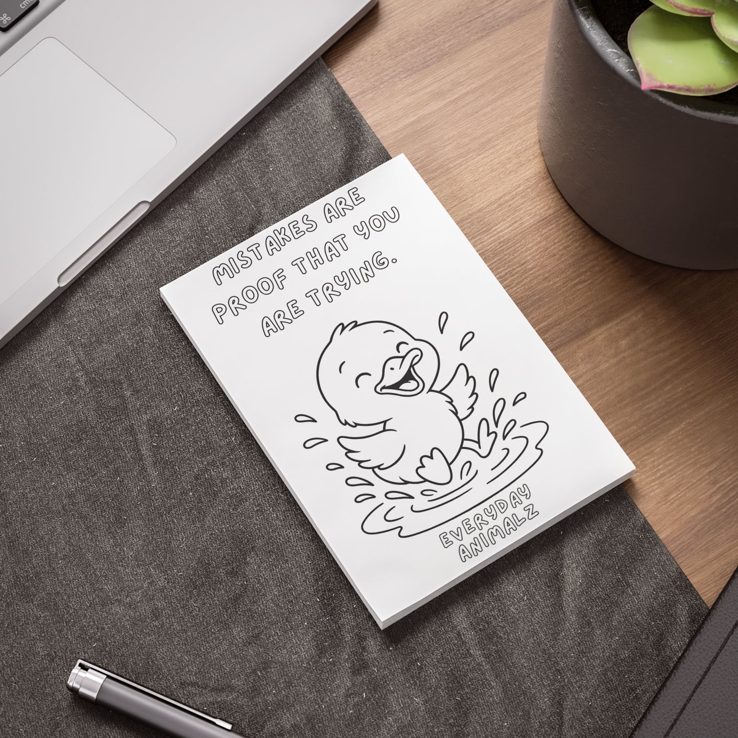 50 Pages Cute Inspirational 4" x 6" Post-it Note Pads, Motivational Stationery, Gift for Students, Office Supplies, Duck Design Notes