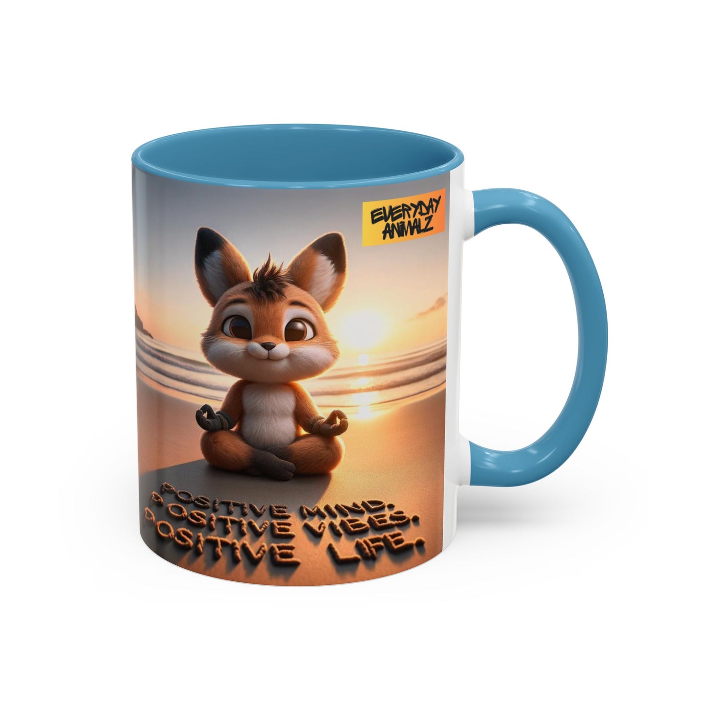 Accent Coffee Mug (11, 15oz) Positive Mind. Positive Vibes. Positive Life