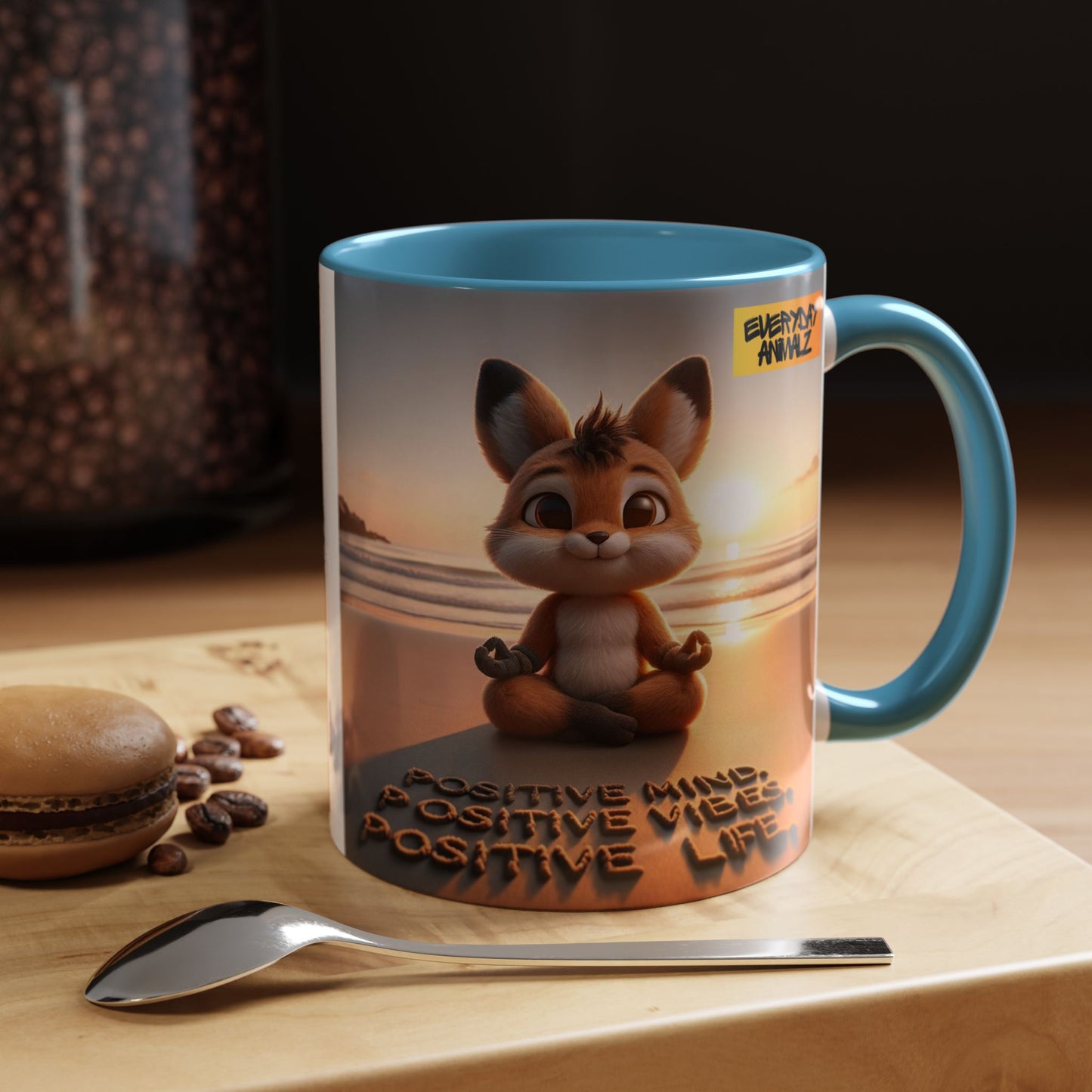 Accent Coffee Mug (11, 15oz) Positive Mind. Positive Vibes. Positive Life