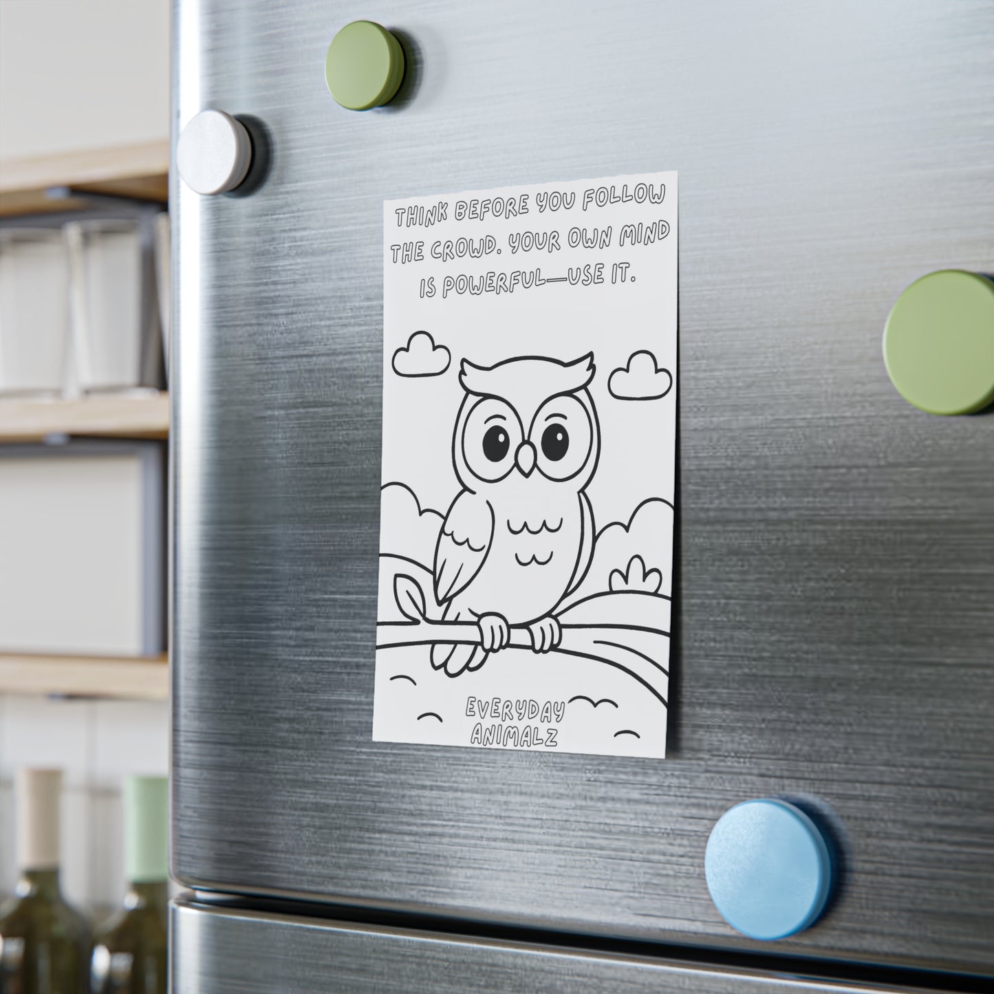 50 page 4" x 6" Coloring Owl Post It Note Pads, Inspirational Stationery, Motivational Gifts, Mindfulness Tools, Creative Journals