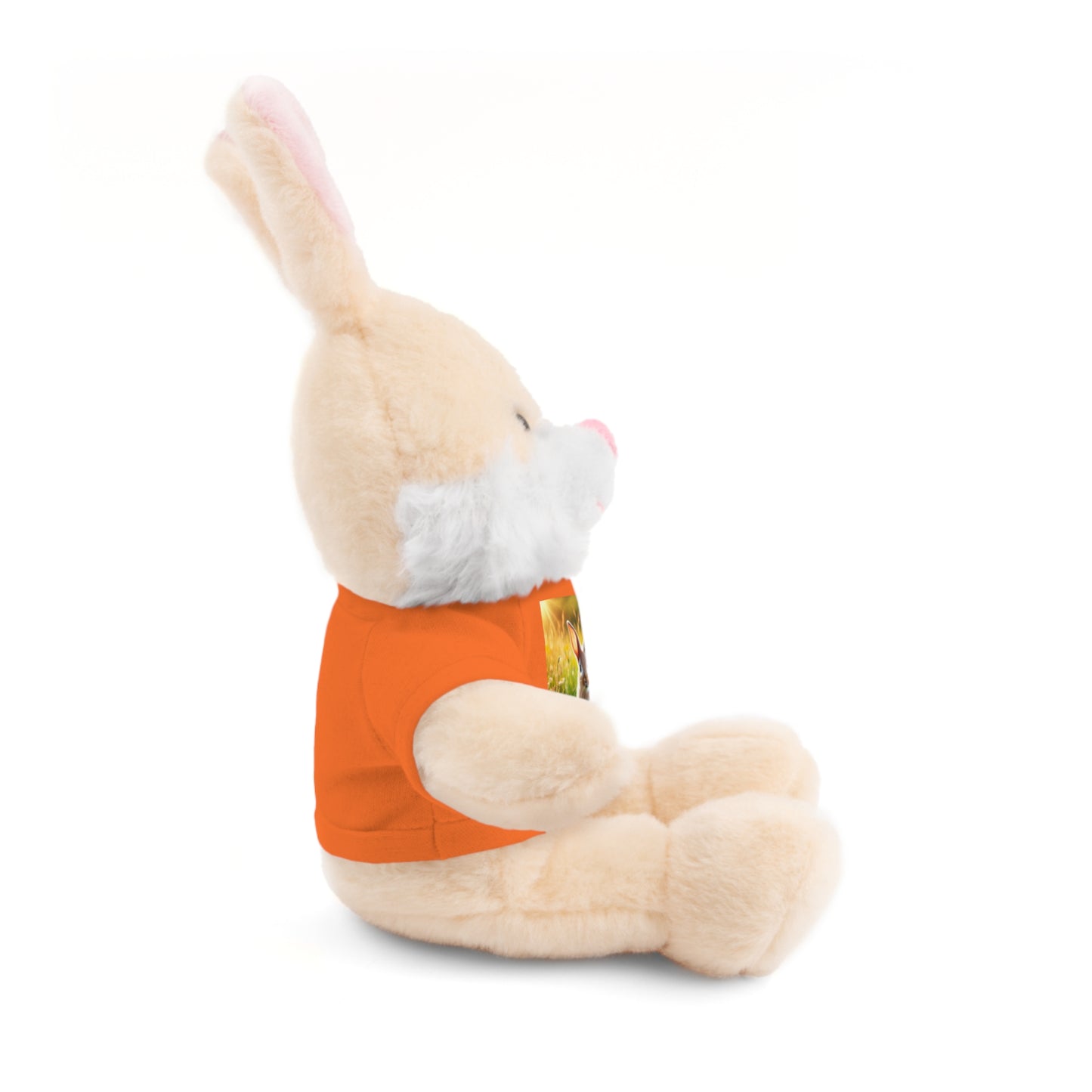 Stuffed Bunny  with Tee - Leap forward with courage, and the world will open up to you.