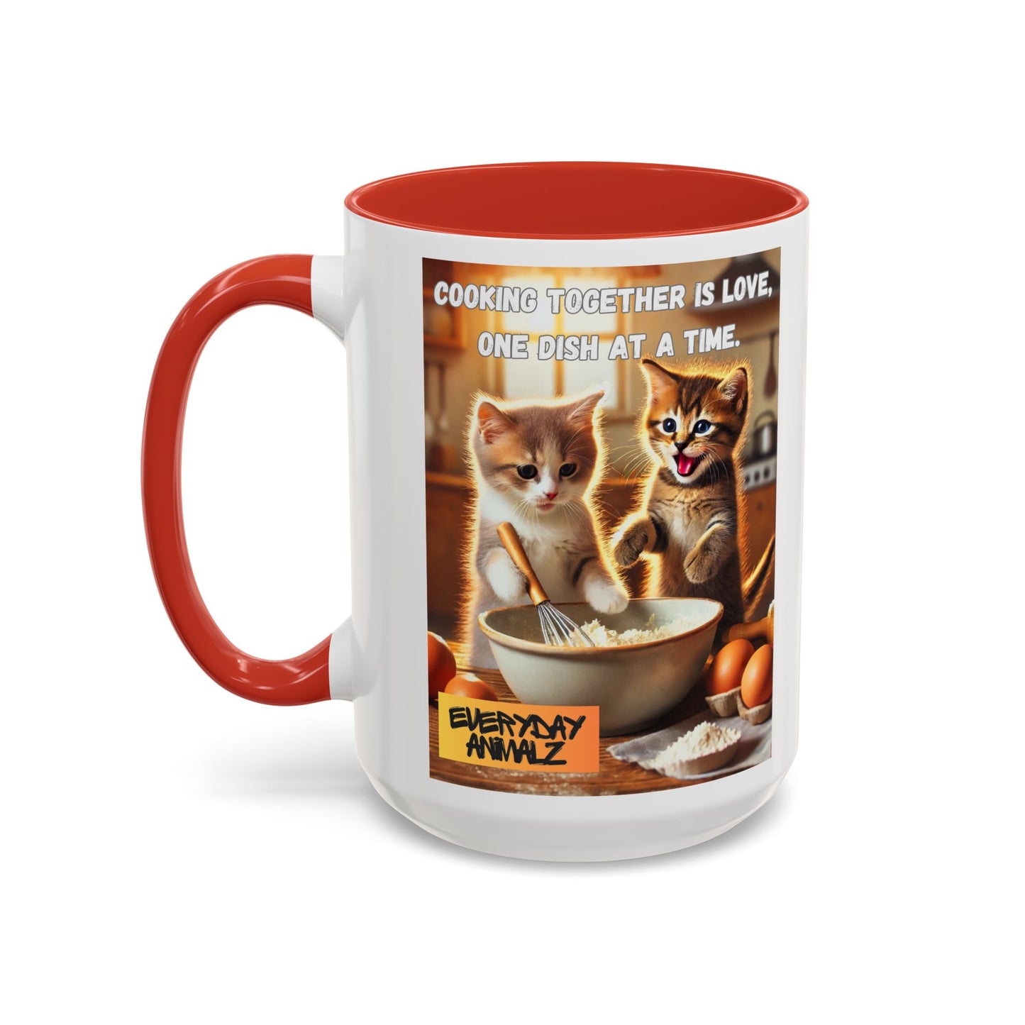 Accent Coffee Mug (11, 15oz) - Cooking together is love, one dish at a time.