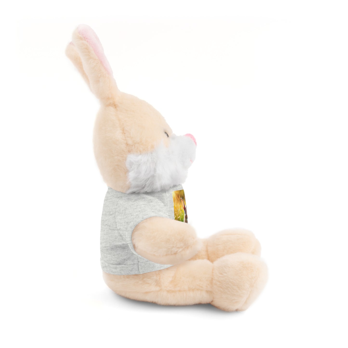 Stuffed Bunny  with Tee - Leap forward with courage, and the world will open up to you.