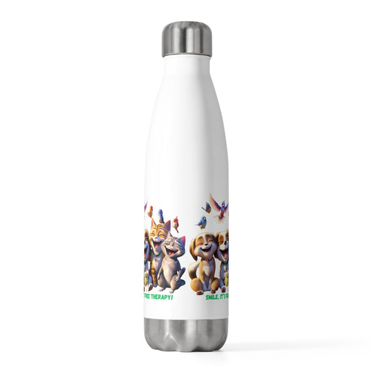 Smile, It's Free Therapy - 20oz Insulated Bottle