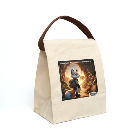 Adventure Awaits Those Who Dare - Canvas Lunch Bag With Strap