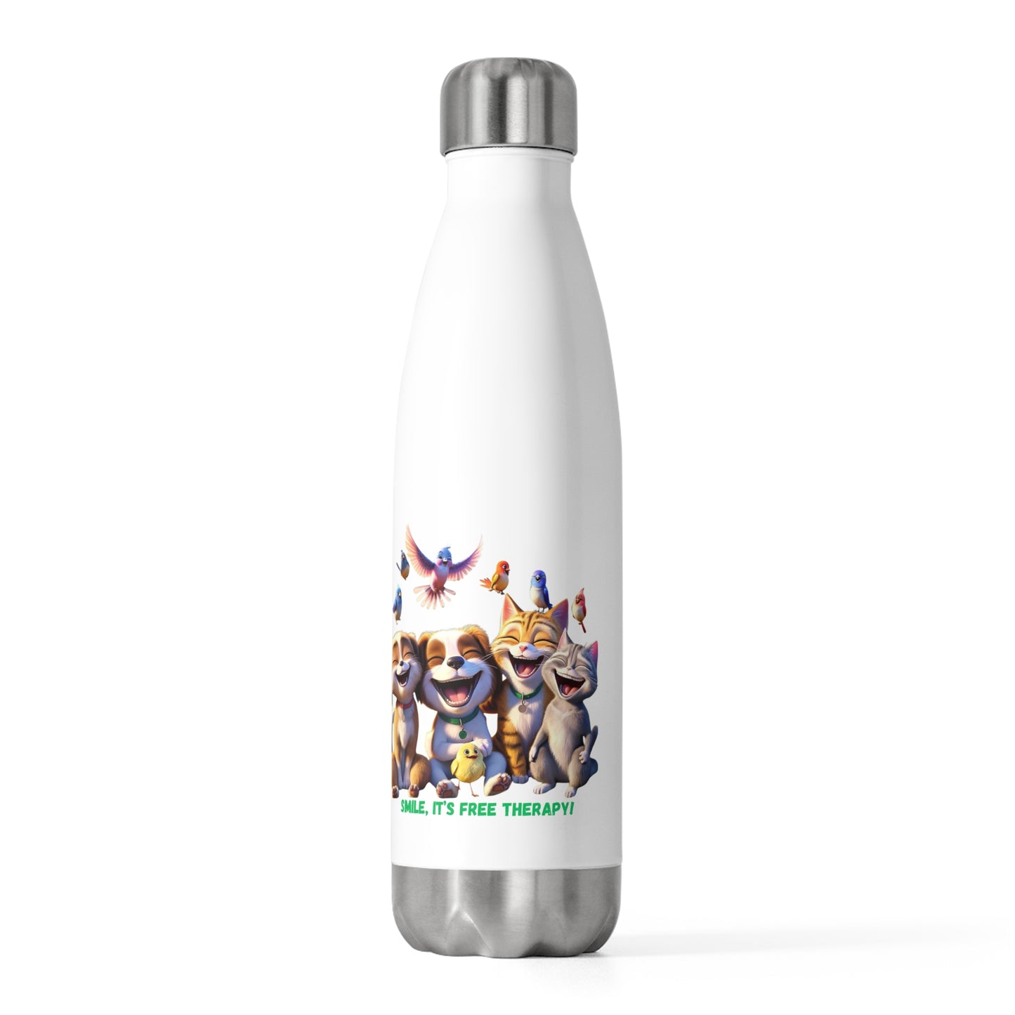 Smile, It's Free Therapy - 20oz Insulated Bottle