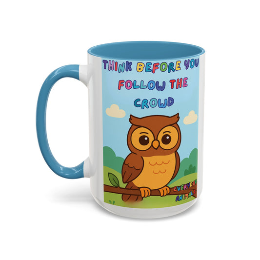 Colorful Owl Accent Coffee Mug - Inspirational Gift for Nature Lovers, Unique Tea Mug, Fun Kitchen Decor, Cute Owl Cup, Motivational Mug