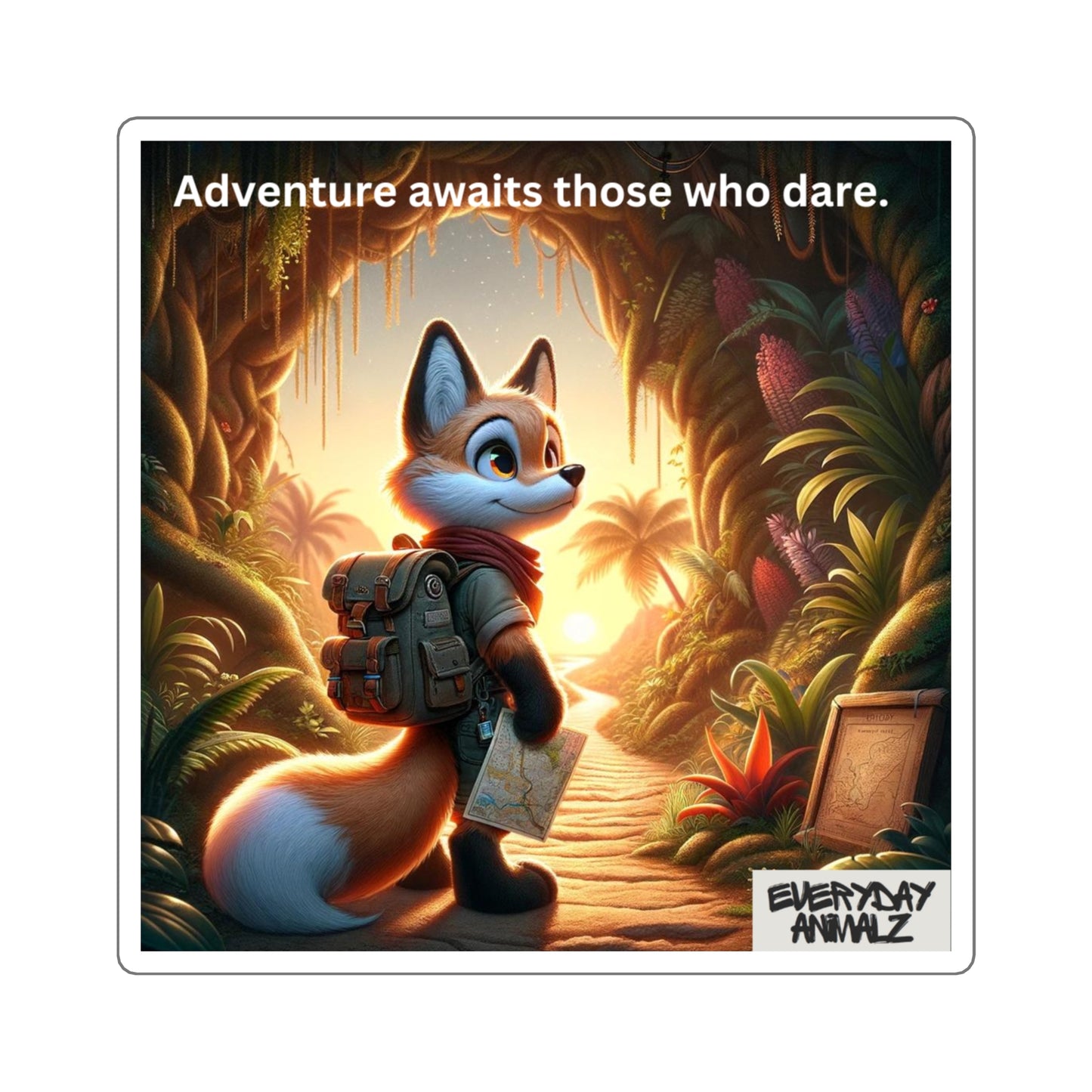 Adventure Awaits Those Who Dare - Square Stickers