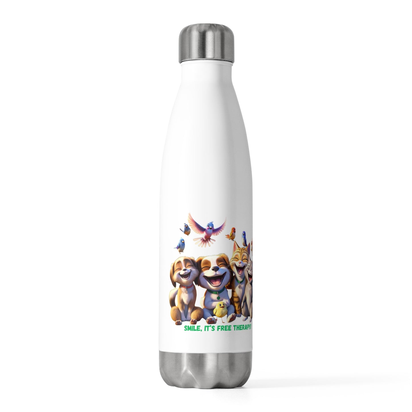 Smile, It's Free Therapy - 20oz Insulated Bottle