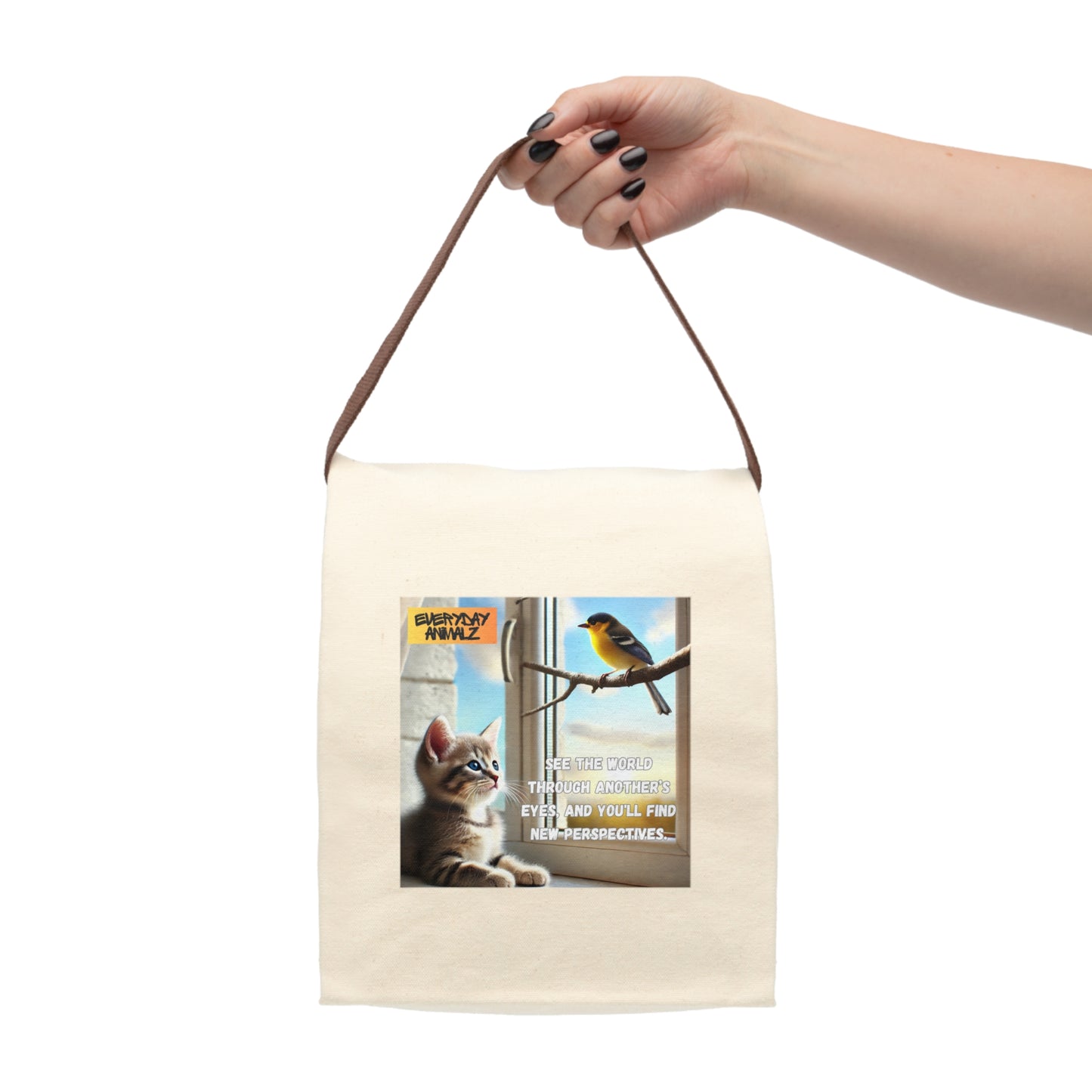 Canvas Lunch Bag With Strap - See the world through another’s eyes, and you'll find new perspectives.