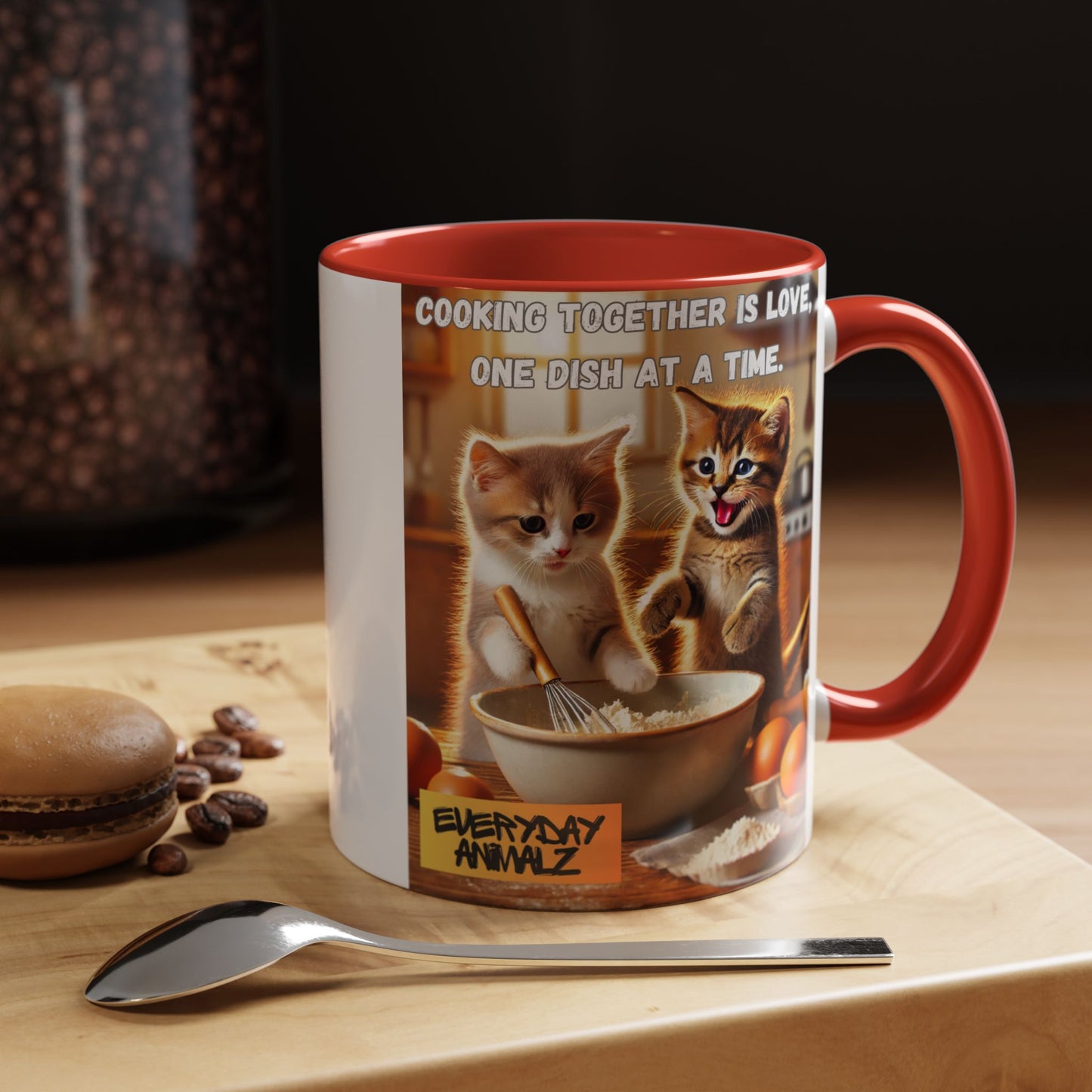 Accent Coffee Mug (11, 15oz) - Cooking together is love, one dish at a time.