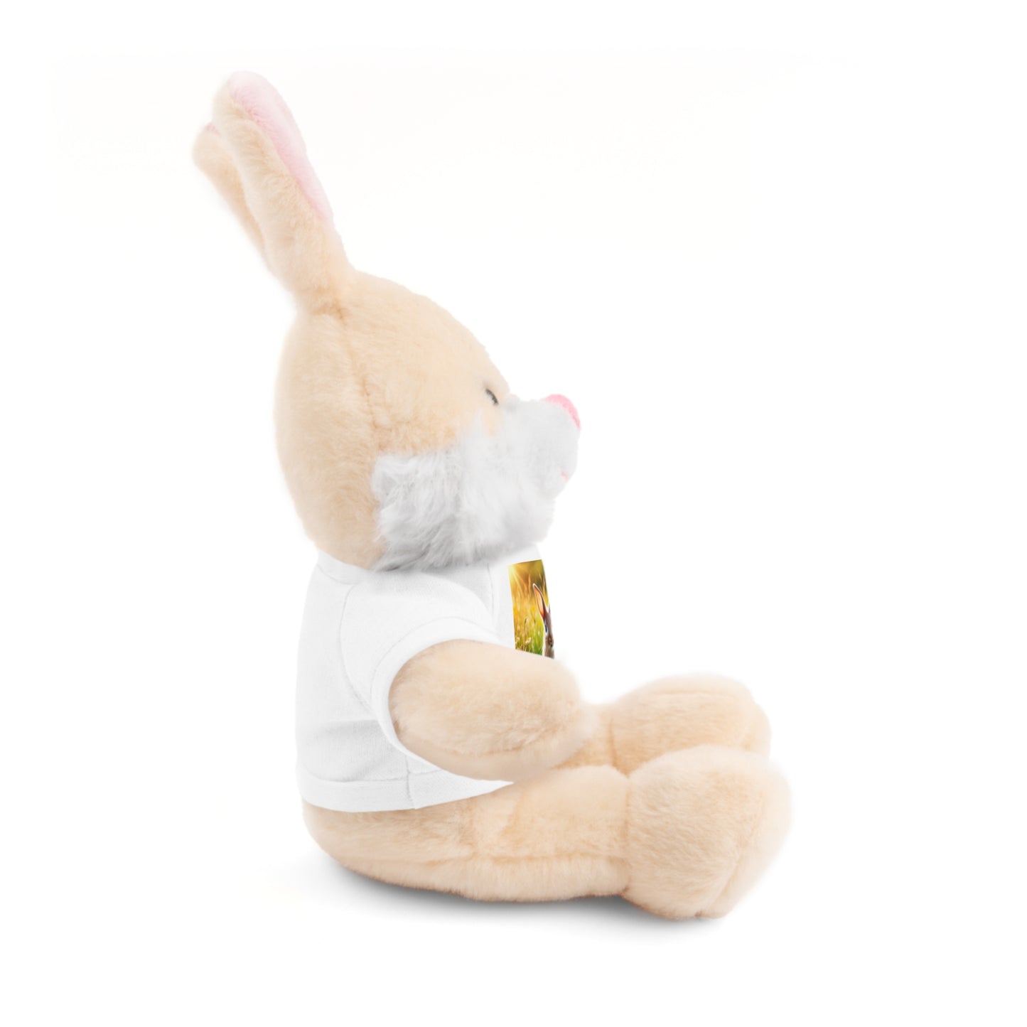 Stuffed Bunny  with Tee - Leap forward with courage, and the world will open up to you.